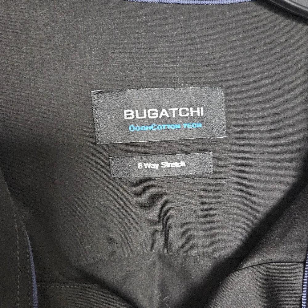 Men's Solid Black Bugatachi XXL Button-down Shirt - Picture 9 of 10